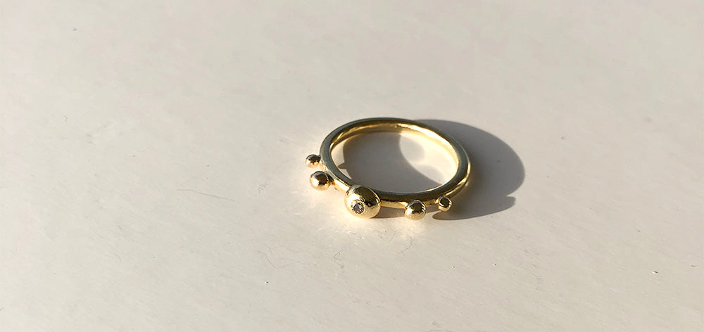 Bubble Ring Gold/Diamond